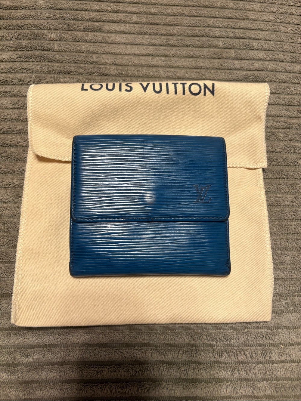 Louis Vuitton Navy Blue Epi Leather Compact Wallet